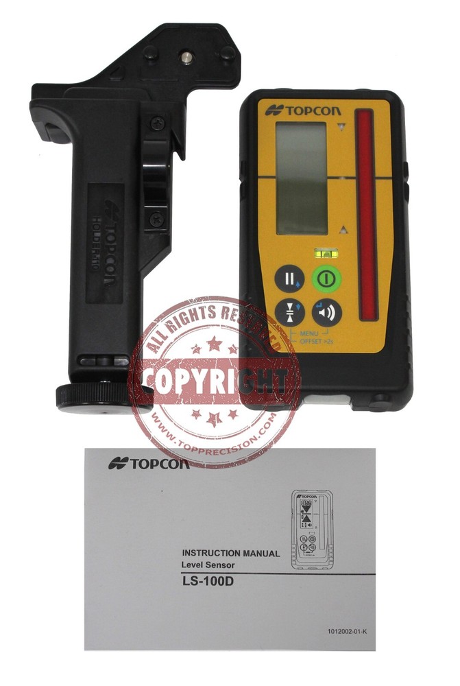 TOPCON LS-100D DIGITAL LASER LEVEL RECEIVER W/BRACKET,SENSOR,DETECTOR