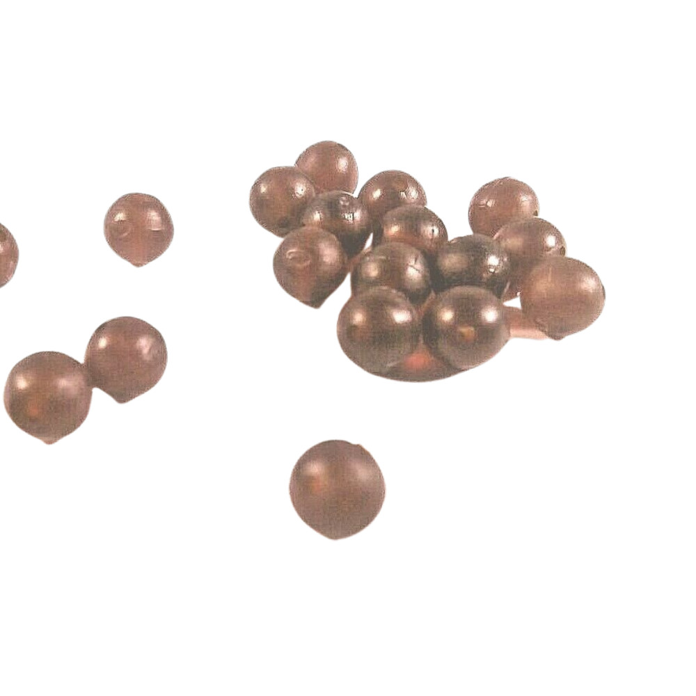 MOD 25 x 5mm BROWN RUBBER BUFFER / SHOCK BEADS IDEAL FOR CHODS