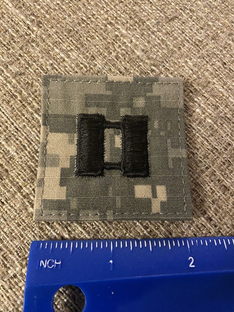 US Army Captain CPT O-3 Rank ACU Hook / Loop Pattern Military Patch INV6412