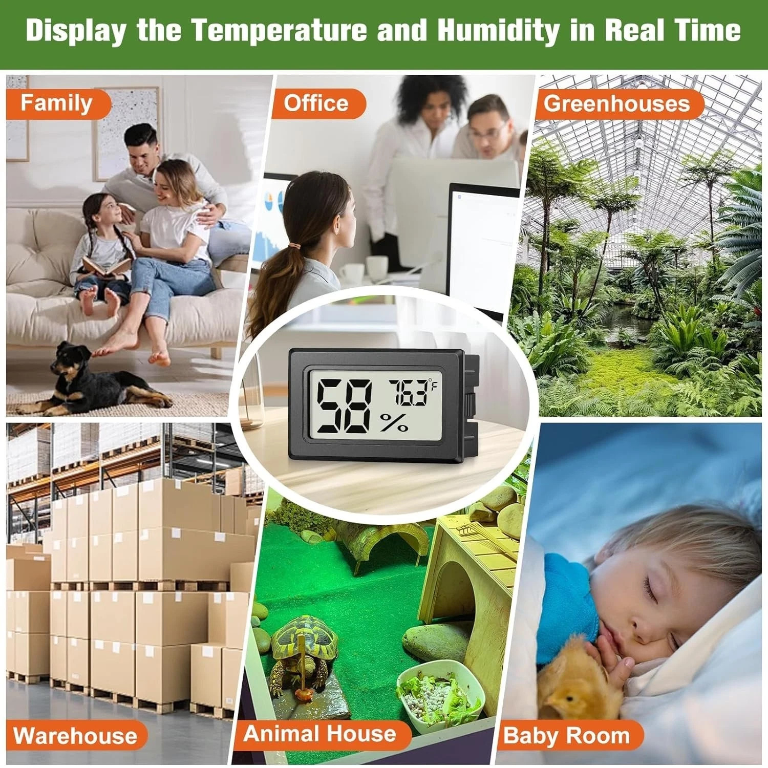 6 Pack Mini Hygrometer Indoor Humidity Meter, Small Digital Thermometer Humidity