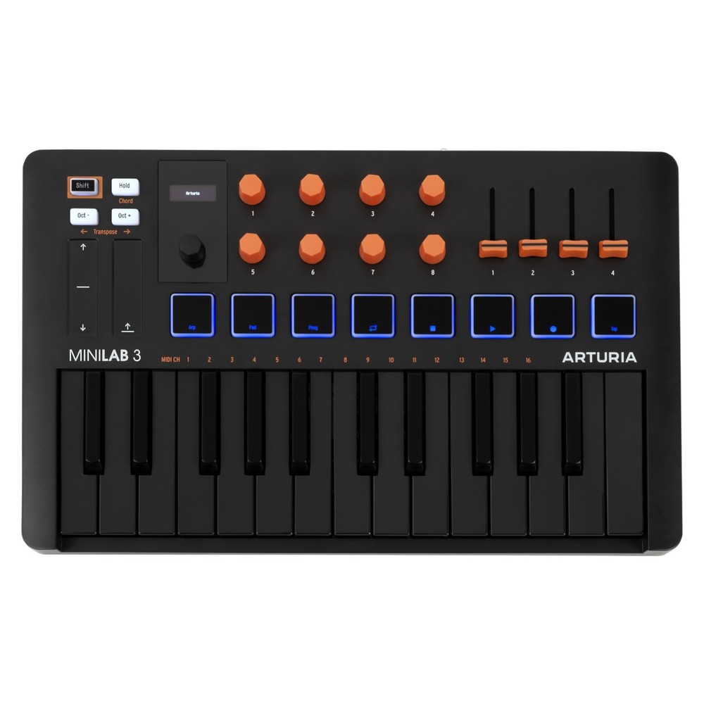 Arturia MiniLab 3 - Universal MIDI Controller, Orange Edition