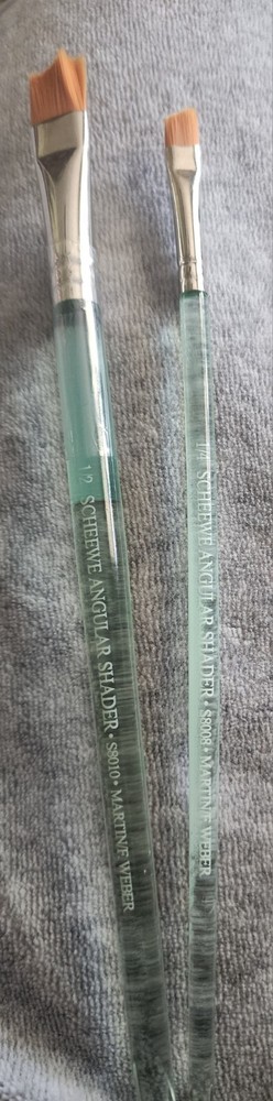 NEW  Martin/F Weber  Scheewe 1/2 " S8010 & 1/4" S8008 Angular Shader Brush