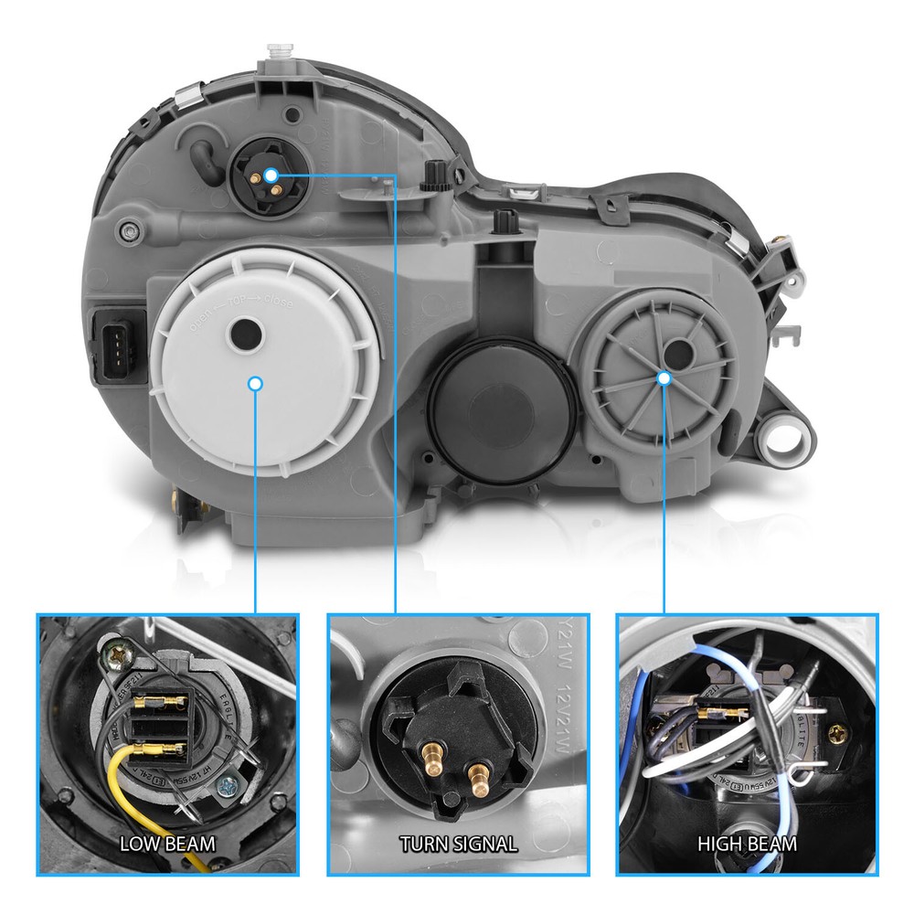 2000-2002 Chrome Headlights For Mercedes Benz W210 E Class E320 E430 E55 AMG