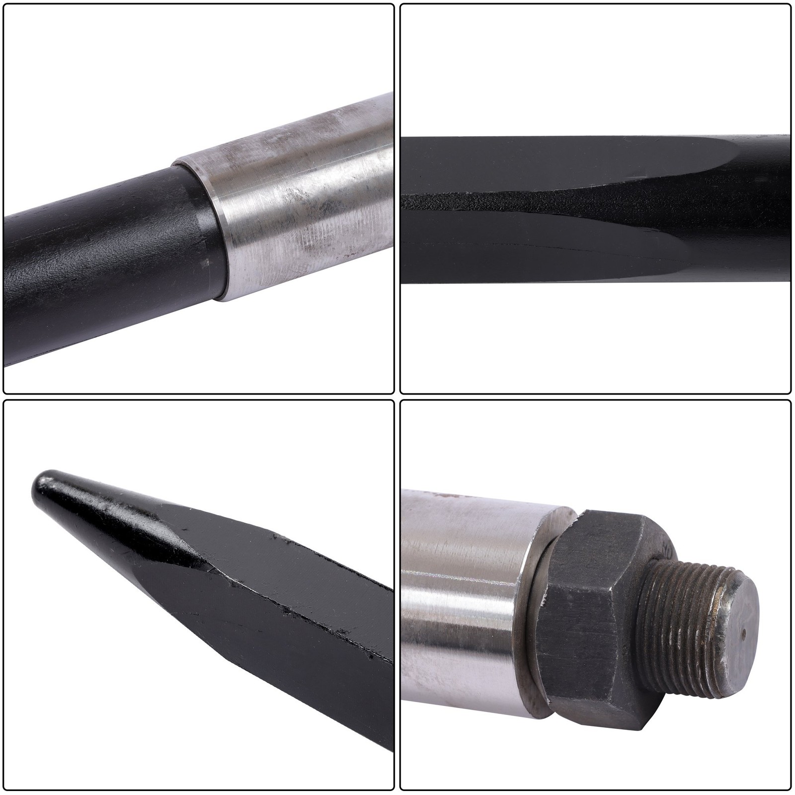 49IN Hay Spike Bale Spear 4500lb Capacity Spike Fork Fit For Tractor Black 2 Pcs