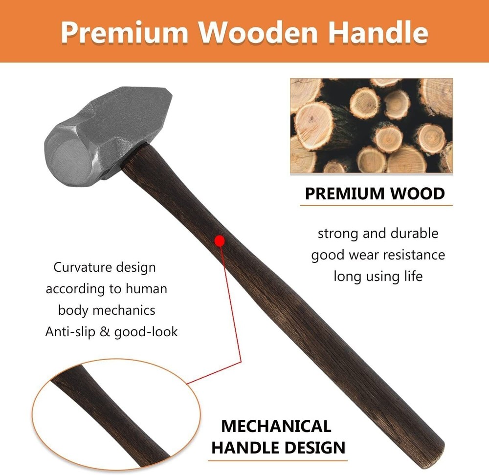 Blacksmith 4LB Handmade Forge Hammer for Farrier, Knife Maker, Tool Collector