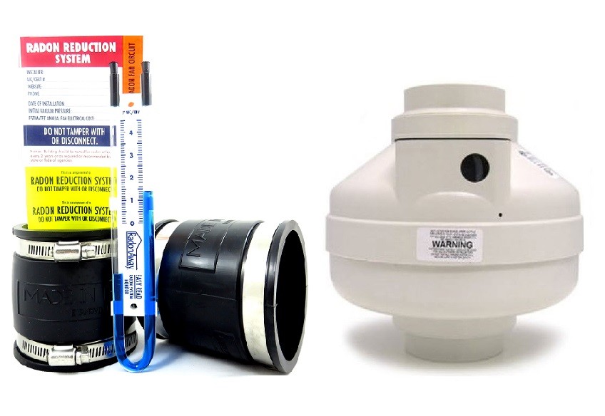 Fantech Rn2 Radon Fan & Install Kit with Dynameter