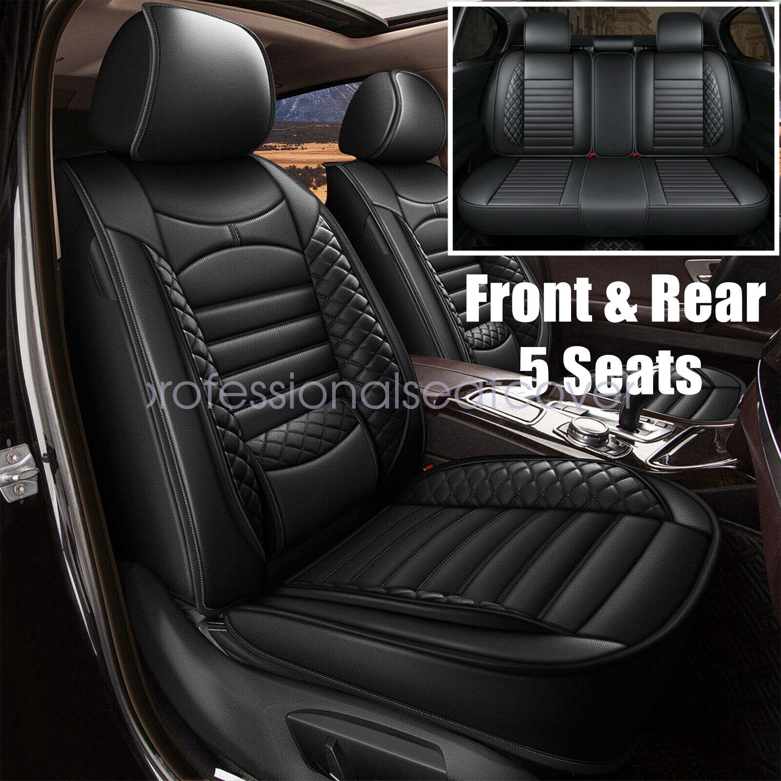 For 2007-2023 Jeep Wrangler Leather Seat Covers Protector 5-Sits Full Set