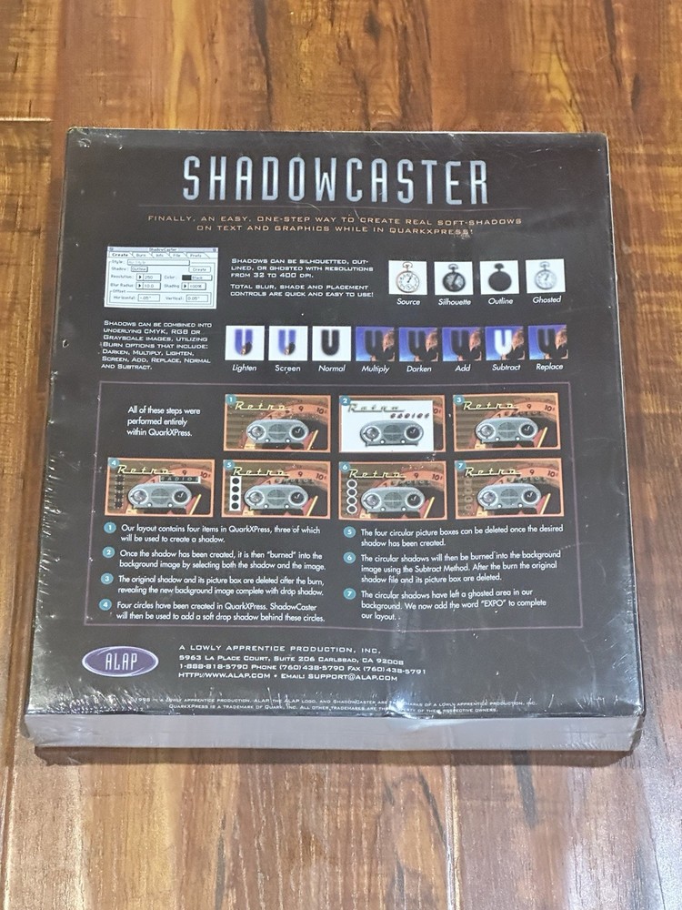 Shadowcaster 1998 Windows Text Graphics Shadow QuarkXpress Software New & Sealed