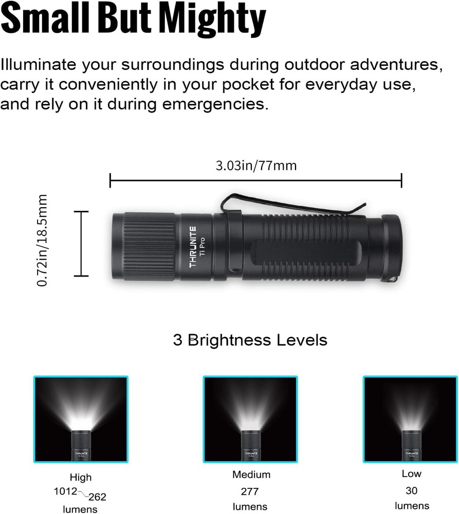 ThruNite Ti Pro Rechargeable Mini Flashlight, CW
