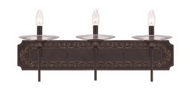 Craftmade Amsden 3 Light Aged Bronze with Gold Vanity Wall Orig $234