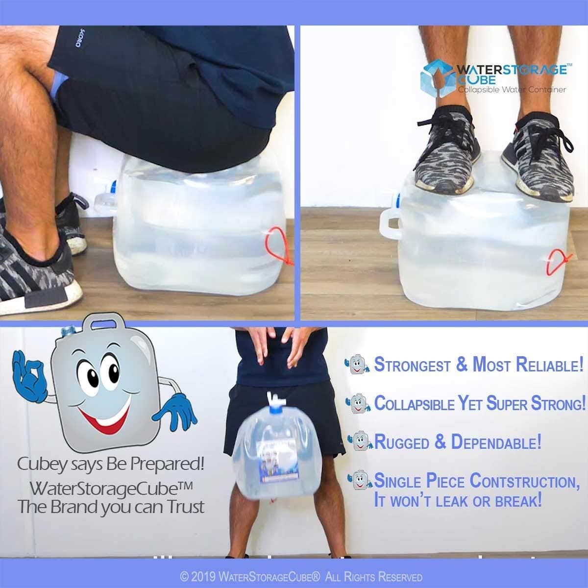 BPA Free Collapsible Water Container with Spigot, Camping Water Storage Carri...