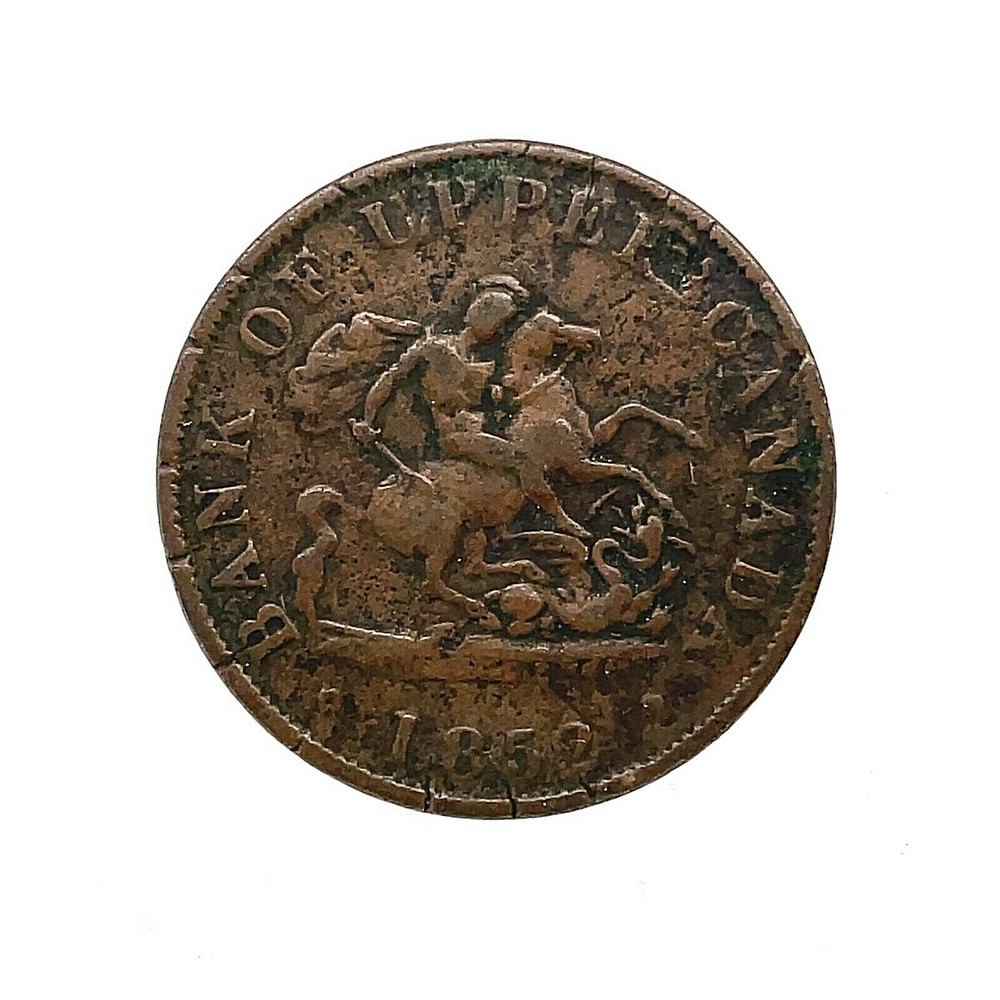 1852 Upper Canada 1/2 Penny Token KM TN 2 .