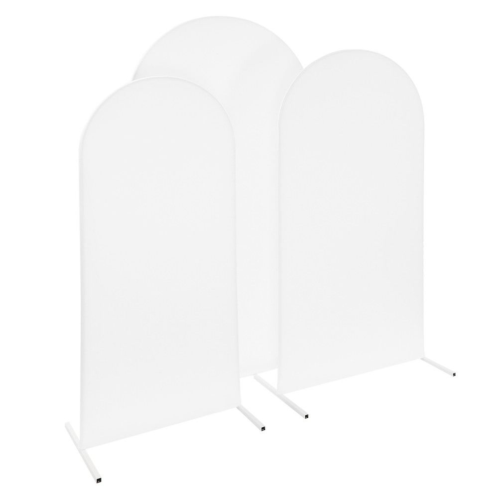 3X White Arch Backdrop Stand Set Wedding Arch Stand Backdrop Decor with Covers