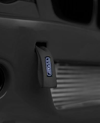 Fabric Tow Loop Strap Fixed Length for Front or Rear Bumper, High Black