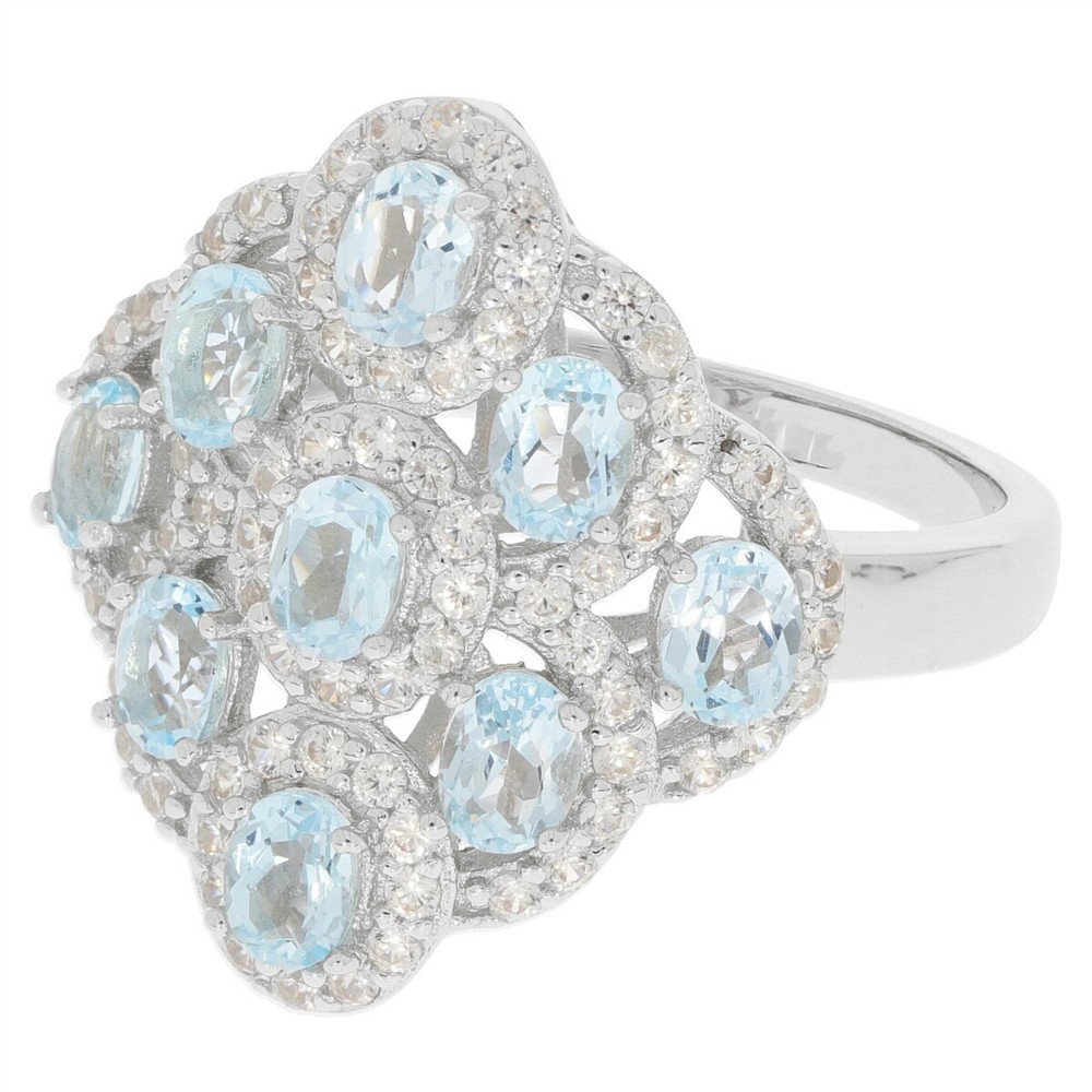 Sterling Silver Semi Mount Ring Setting Oval OV 4x3mm Multi Stone Cluster