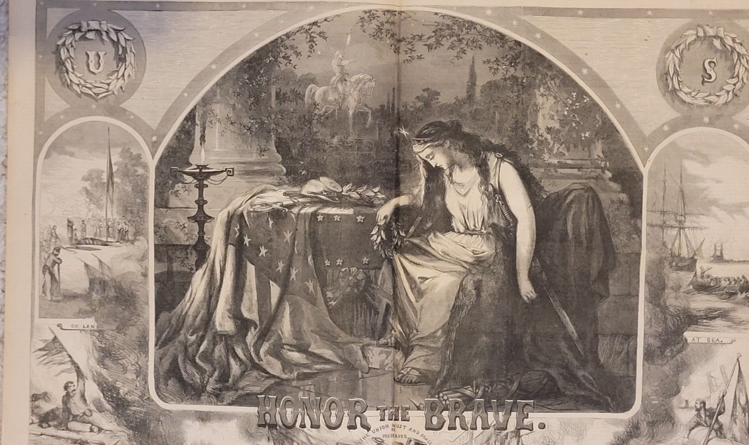 Honor the Brave The Union Must and Shall be Preserved 1863 famous Nast print