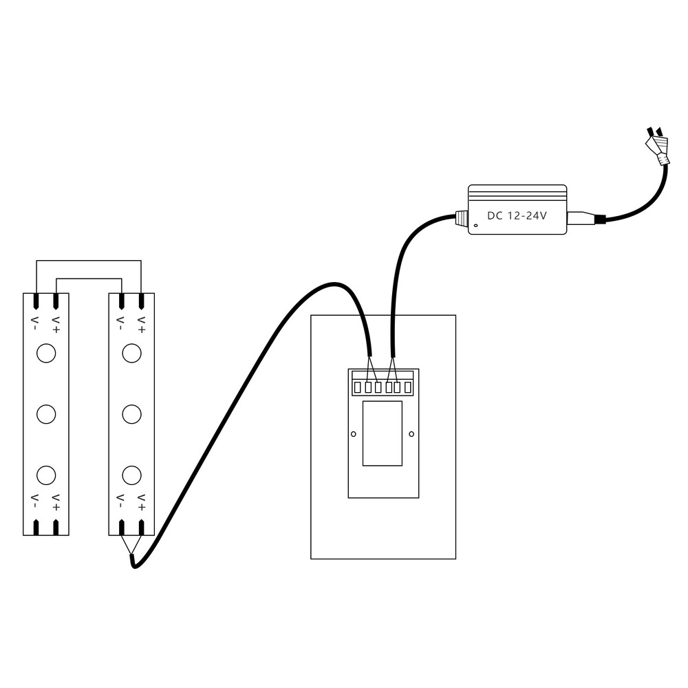 Wall Switch 12-24V Touch Panel Dimmer Controller Fr Single Color LED Strip Black