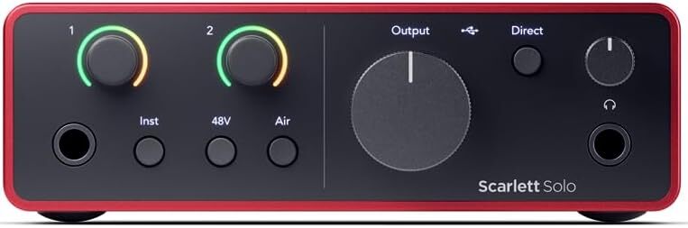 Focusrite Scarlett Solo 4th Gen 2x2 USB Audio Interface Bundle
