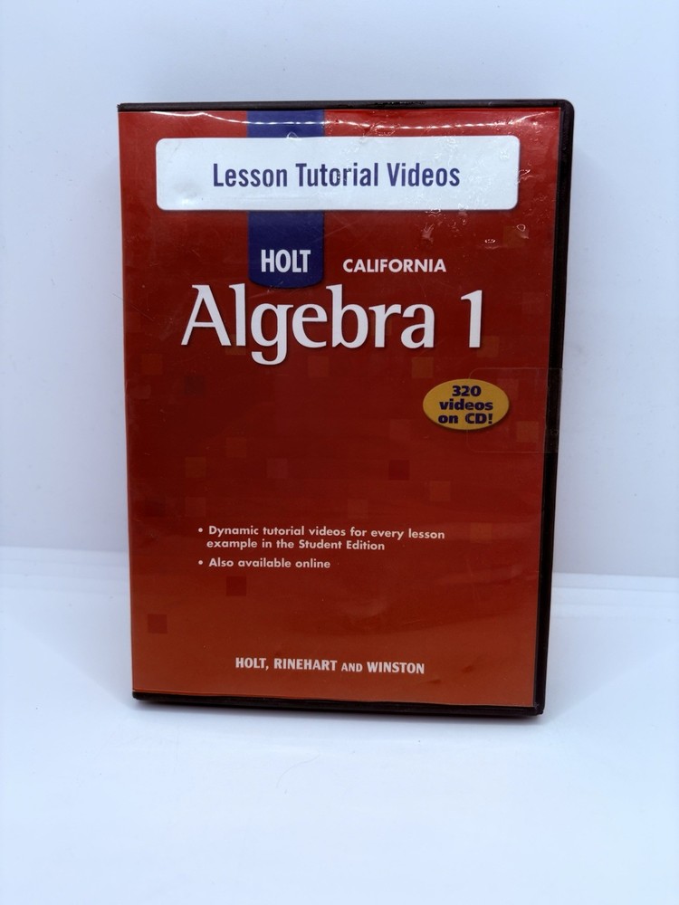 Algebra 1, Grade 8 Lesson Tutorial Video Cd-rom: Holt Algebra 1 C