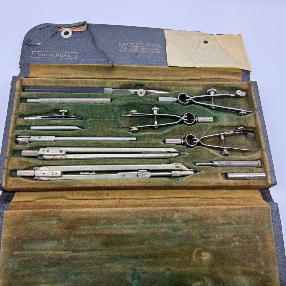 Eugene Dietzgen Universal Drafting Set Germany Compass Divider Set Untested