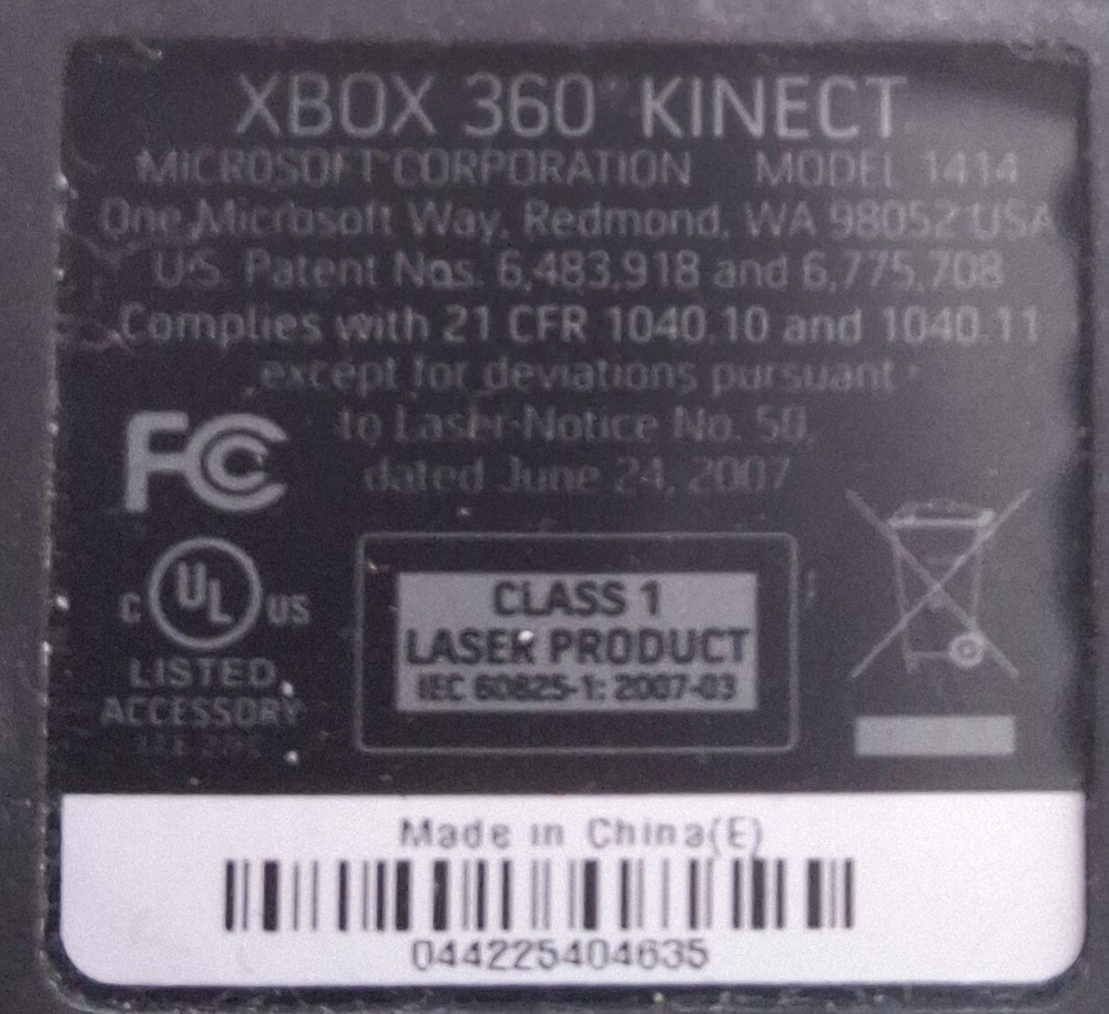 Microsoft 1414 Xbox 360 Kinect Sensor Bar