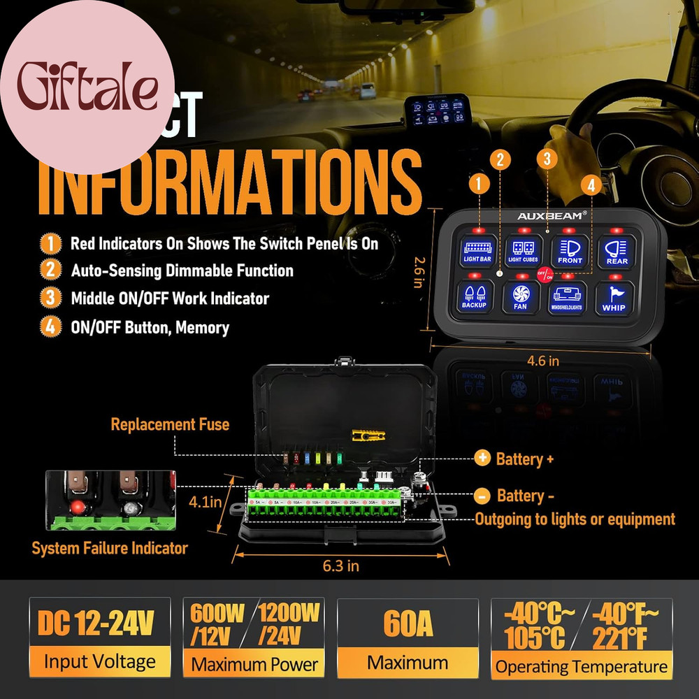 8 Gang Switch Panel BA80 Automatic Dimmable LED Touch Control Panel Box Electron