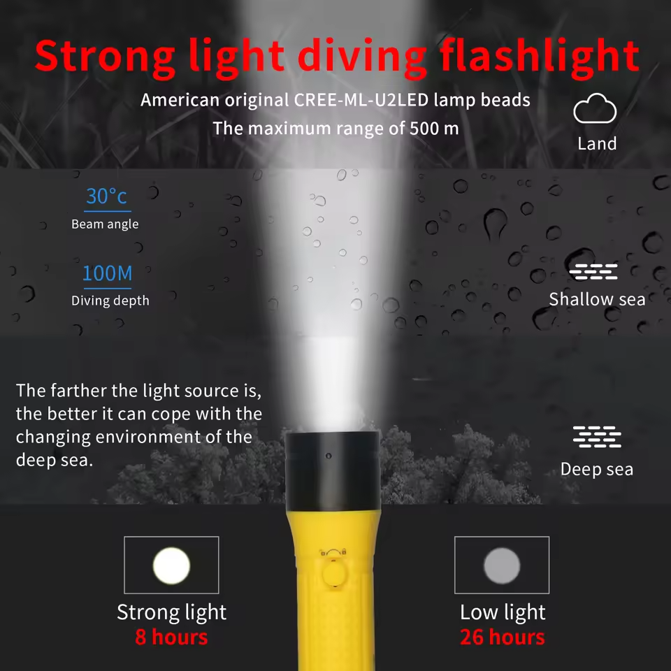 LetonPower Deep Diving Torch Light B100
