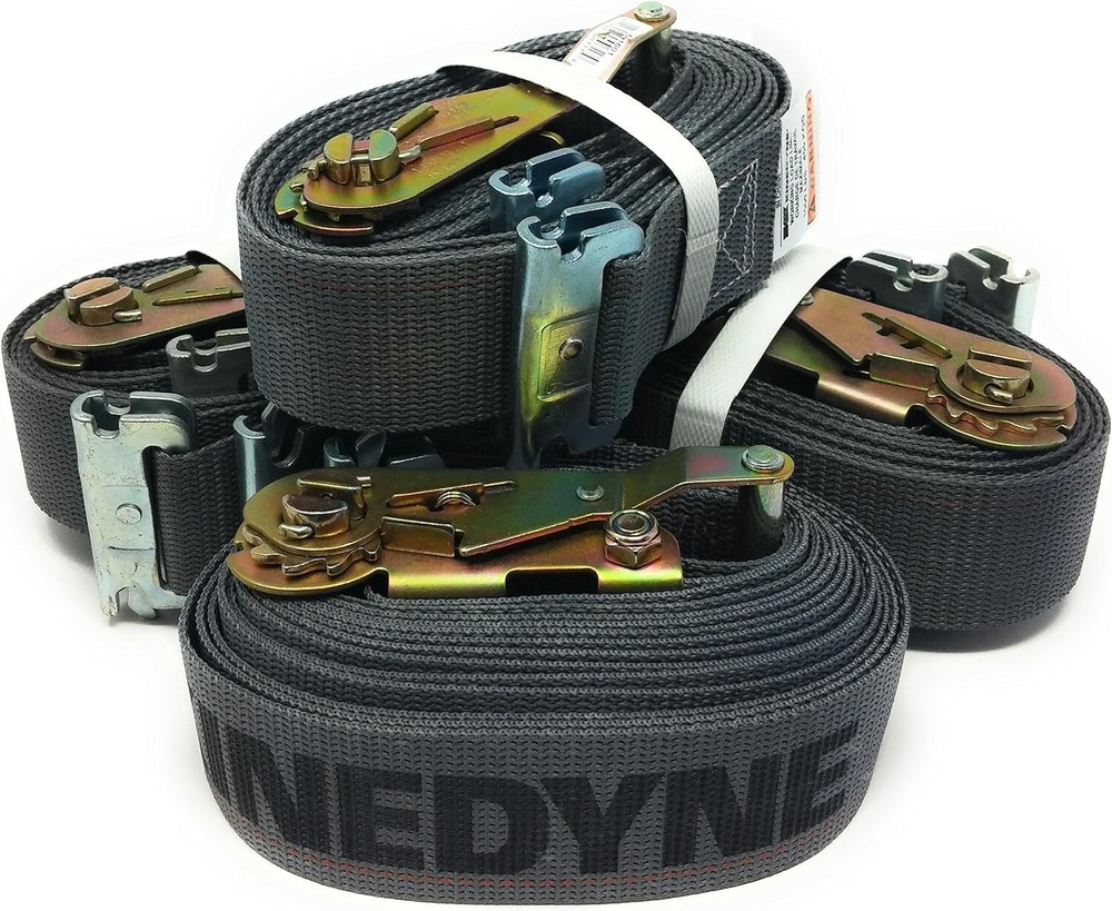 2" x 16' E-track Cargo Ratchet Strap with E/A Series Spring Fitting (4 Pack)