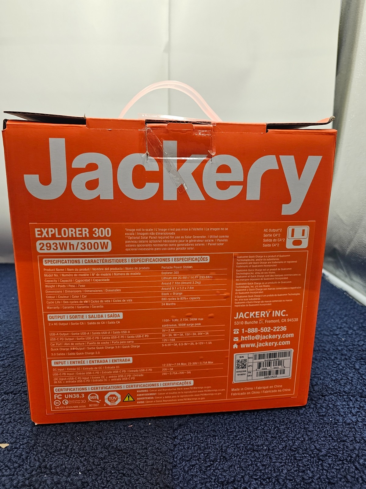 Jackery 70-0300-USO001 Portable Power Station Explorer300 Backup Lithium Battery