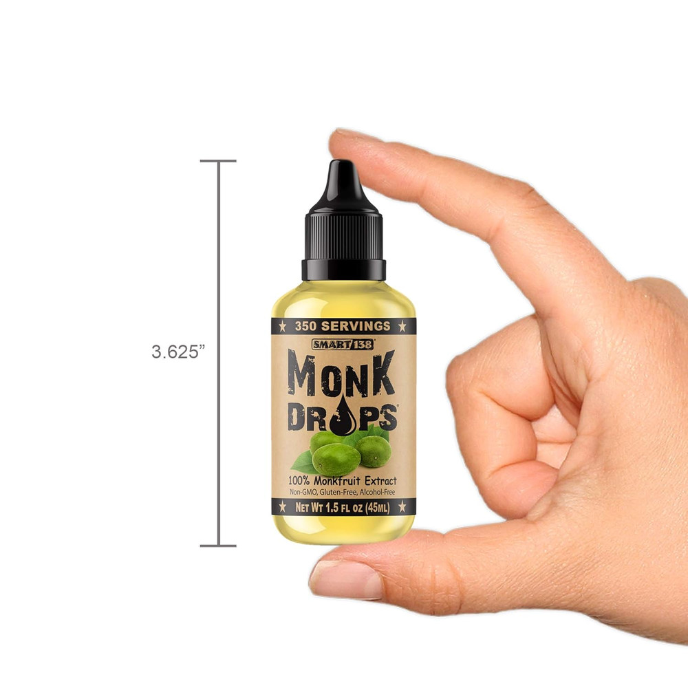 Monk Drops - 100% Monkfruit Liquid Sweetener, Zero Glycemic, Zero Calories, Zero