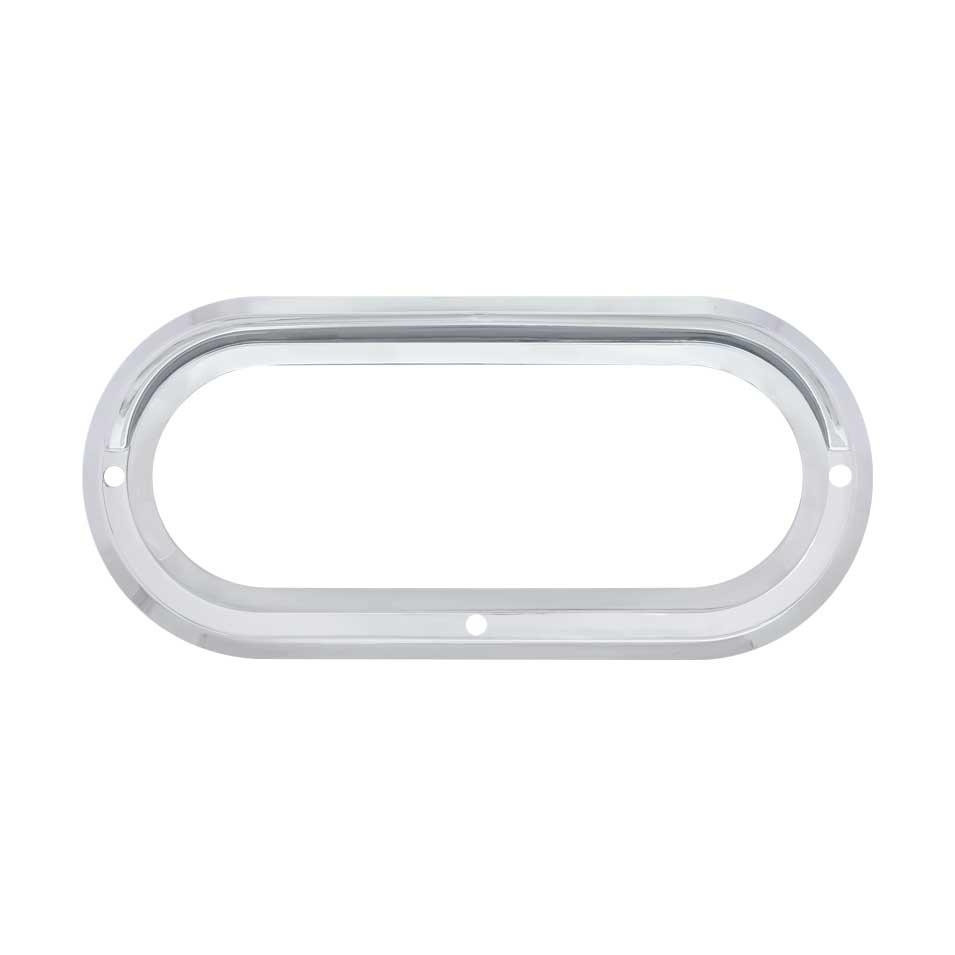 Chrome Plastic 6" Oval Bezel w/ Visor 4 Pack