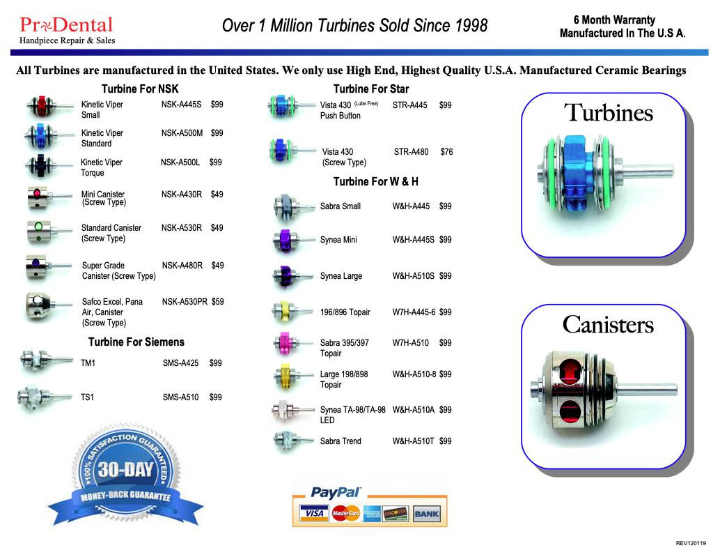 STAR 430 SWL SW & Solara Dental Handpiece Universal Back Cap Wrench