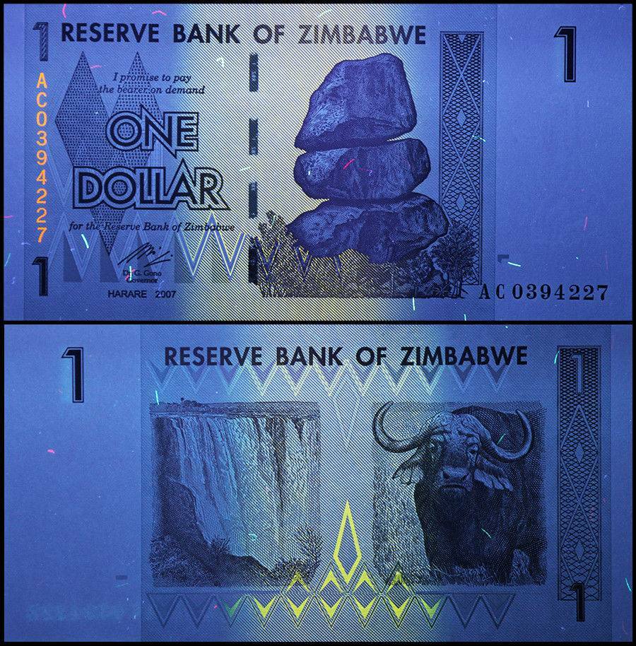 Zimbabwe 1 Dollar, 2007, P-65, UNC X 100 PCS Bundle Pack