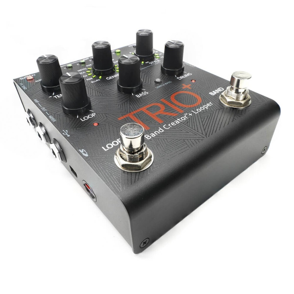 DigiTech Trio+ Band Creator Plus Looper Guitar Effects Pedal with 2 Patch Cables
