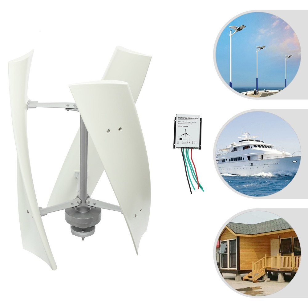 Vertical Axis Wind Turbine Generator with Controller Turbine Generator Kit