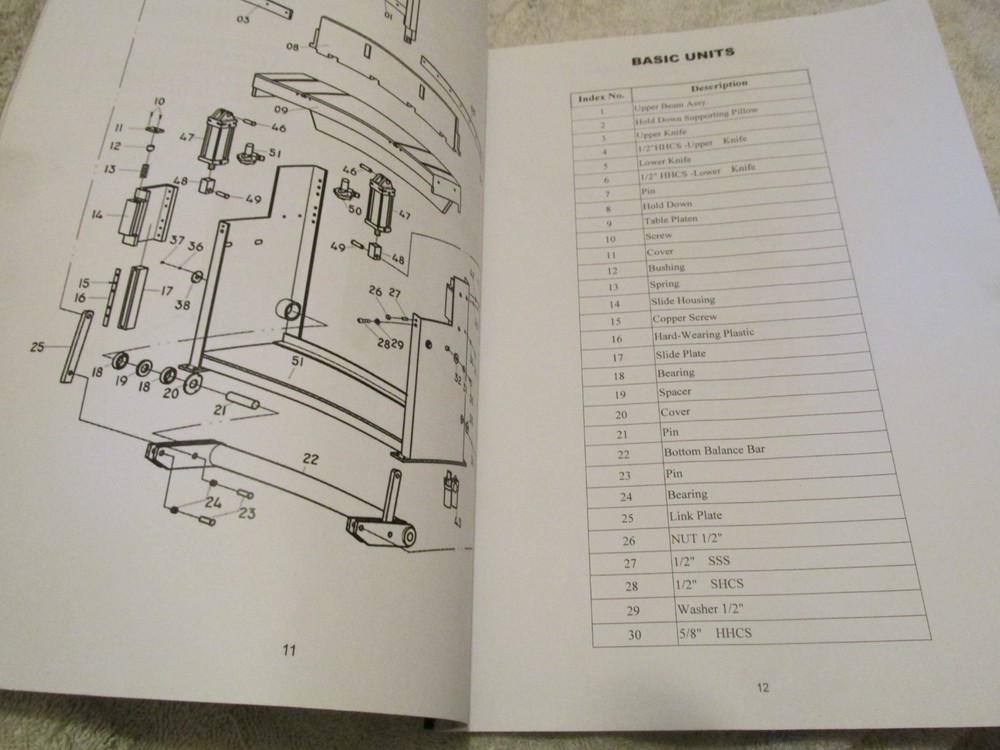 Air Powered SHEAR MACHINE 52", Model A- 5216 Operating Instruction Manual