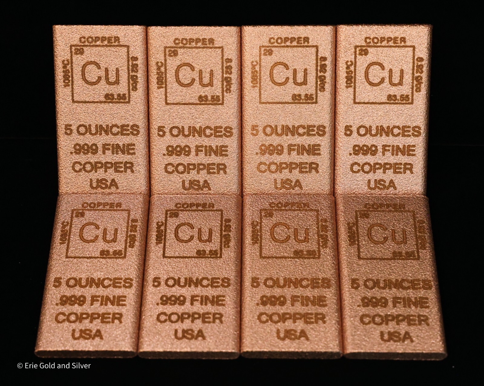 5 oz Copper Bar Element Design Made in USA | Rectangle Ingot Copper Bullion CU
