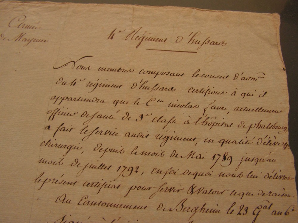 Document Regiment Hussar 1792, Ref 6000