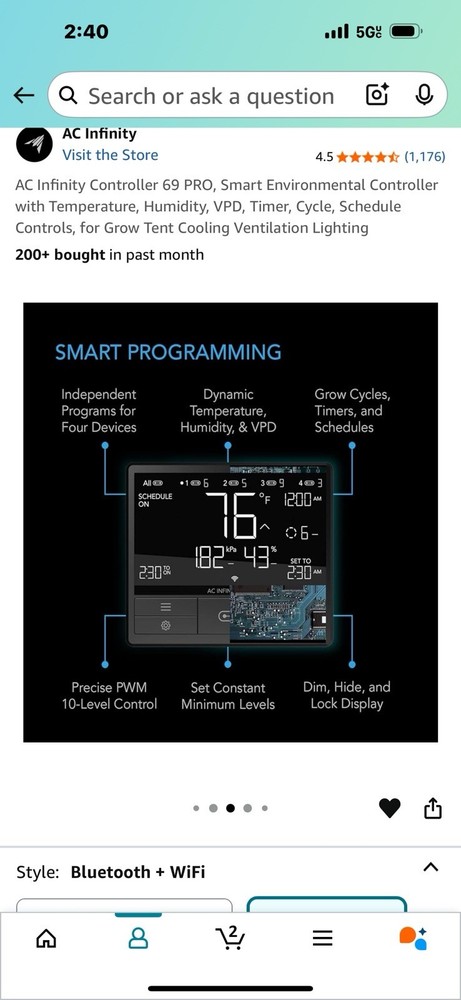 AC Infinity Controller 69 PRO Smart Environmental Controller 8 Ports (Untested)