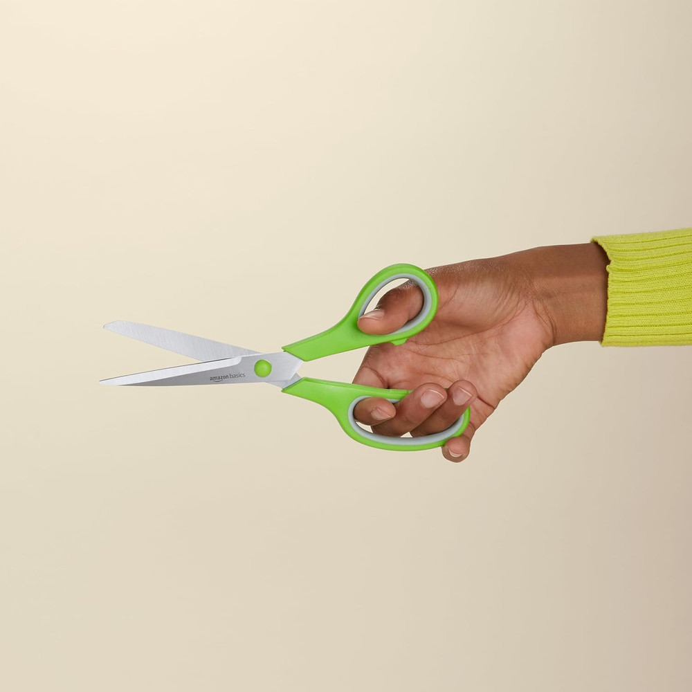 Stainless Steel Scissors for Office, Crafts, Multipurpose, Sharp, Comfort Grip,