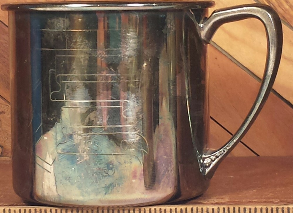 Oneida Silversmiths Silver Plate Baby Cup Christening Shower Birth Gift