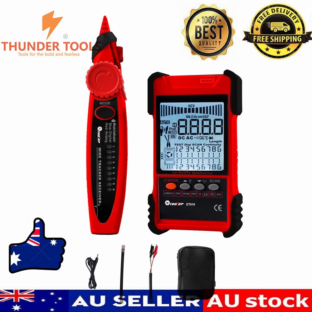 Thunder Tools TOOLTOP ET616 Handheld Portable Cable Tester with LCD