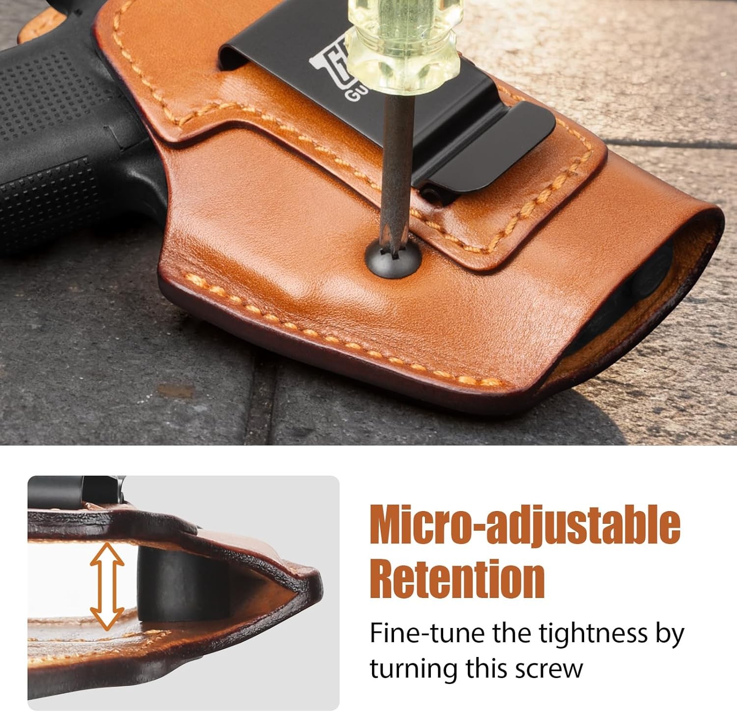 IWB Leather Holster for Glock 43,43X,43X MOS - Optic Cut-Concealed Carry Holster