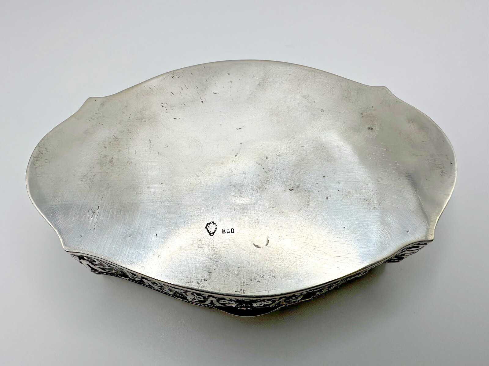 ANT 1600s Augsburg German / Hanau 800 Silver Cherub Repousse Jewelry Casket 157g