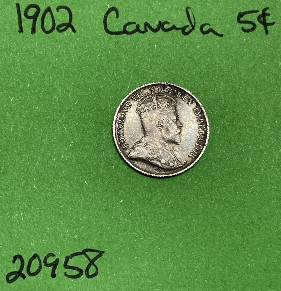 1902 Canada 🇨🇦 5 Cents Silver Coin