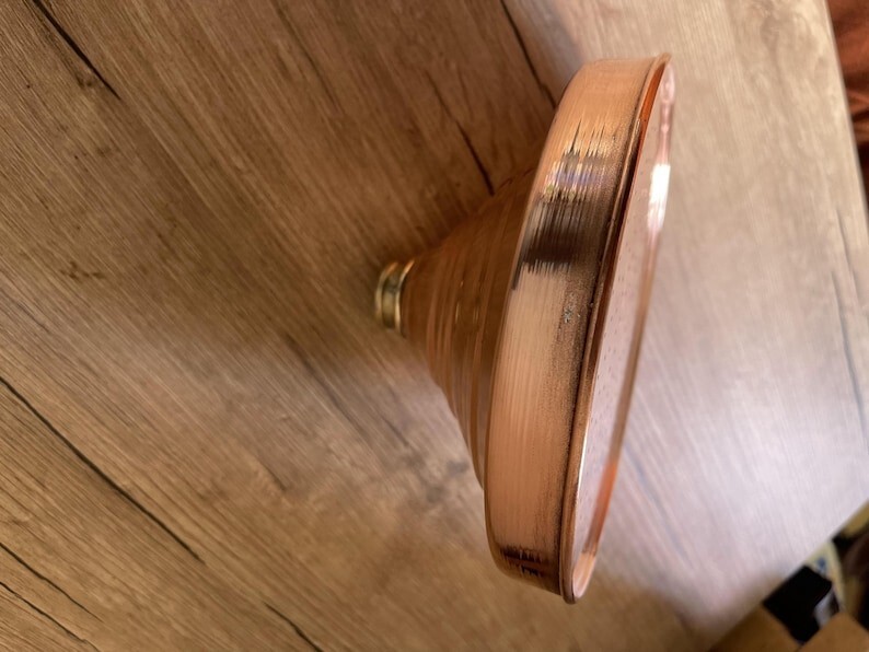 Unlacquered Solid Copper Rain Shower Head, Large Round Handcrafted Design.