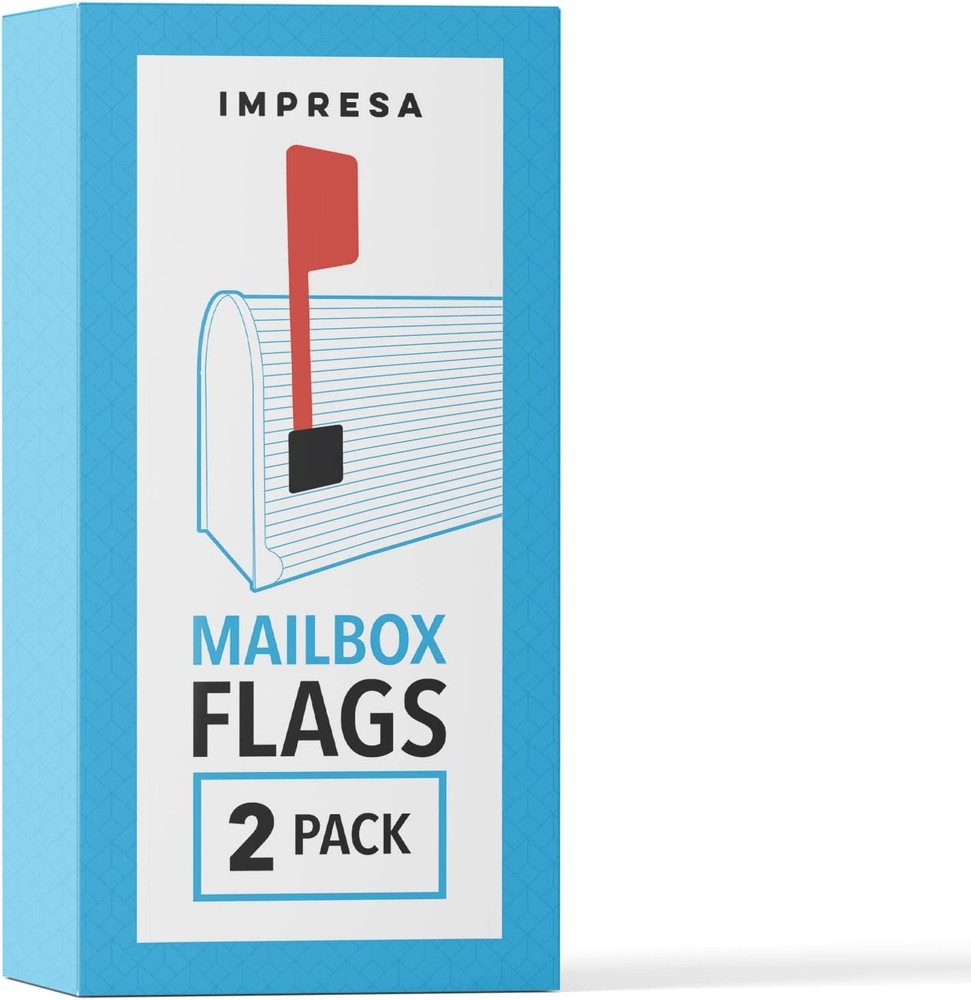 Impresa Mailbox Flag Replacement Kit - 2-Pack, Red Plastic, Surface Mount - Rust