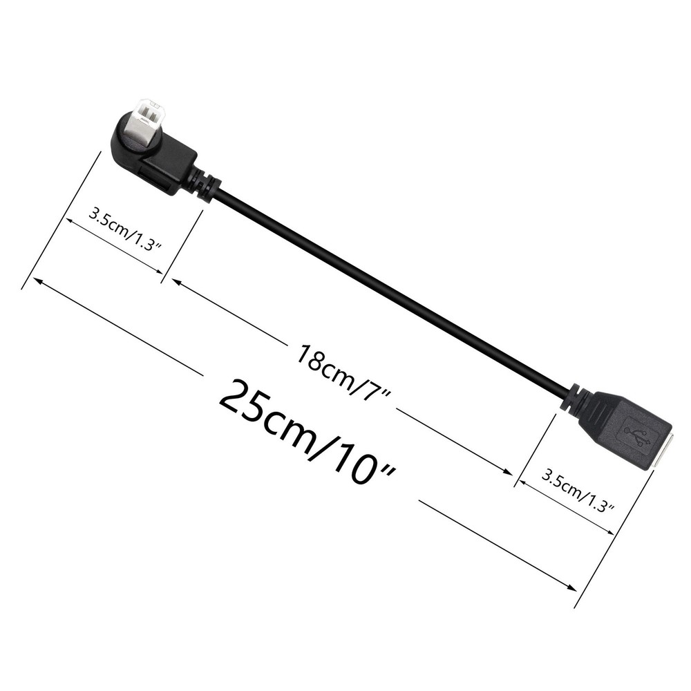 SinLoon USB 2.0 Type-B Printer Cable, 2-Pack B 25 centimeters, black