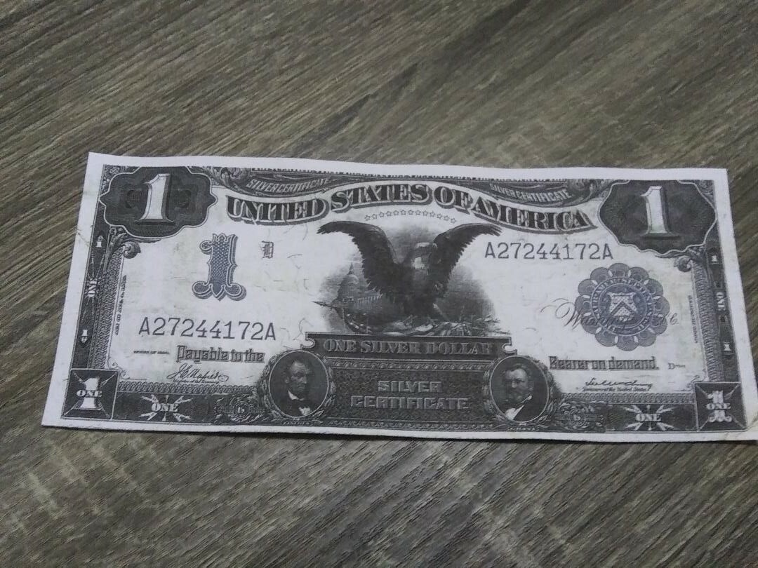 1899 $1 BLACK EAGLE Silver Certificate Large COPY of original bill Blue seal new