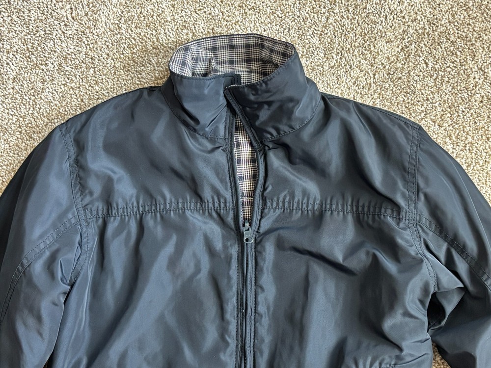GAP Boys Jacket Size Medium Blue Plaid Reversible